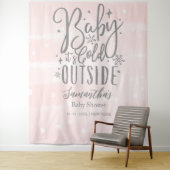 Baby Es ist kalt draußen Mädchen Babydusche Hinter Wandteppich (Beispiel)