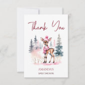 Baby es ist kalt draußen Mädchen Rehe Babydusche Dankeskarte (Vorderseite)