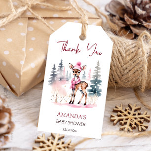 Baby es ist kalt draußen Mädchen Rehe Babydusche Geschenkanhänger