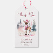 Baby es ist kalt draußen Mädchen Rehe Babydusche Geschenkanhänger (Vorderseite)
