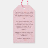 Baby es ist kalt draußen Mädchen Rehe Babydusche Geschenkanhänger (Rückseite)