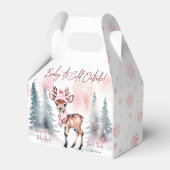 Baby es ist kalt draußen Mädchen Rehe Babydusche Geschenkschachtel (Vorderseite)