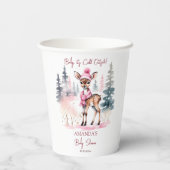 Baby es ist kalt draußen Mädchen Rehe Babydusche Pappbecher (Rückseite)