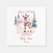 Baby es ist kalt draußen Mädchen Rehe Babydusche Serviette (Vorderseite)