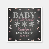 Baby Es ist kalt draußen Mädchen Winter Baby Serviette (Vorderseite)