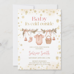Baby, es ist kalt draußen Mädchenkleidung Baby-Par Einladung