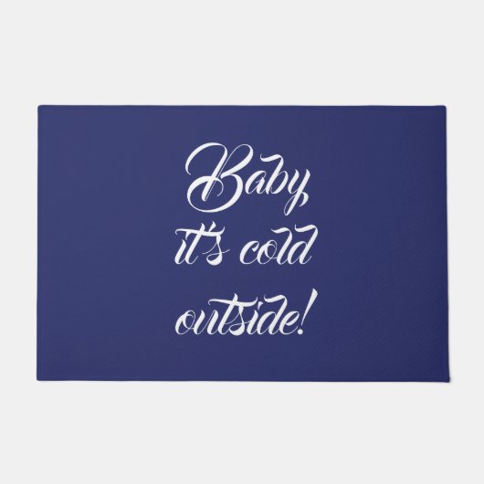 Baby es ist kalt draußen Marineblau niedlich Fußmatte (Vorderseite)