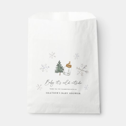 Baby Es ist kalt draußen Mountain Winter Baby Dusc Geschenktütchen (Vorderseite)