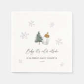 Baby Es ist kalt draußen Mountain Winter Baby Dusc Serviette (Vorderseite)