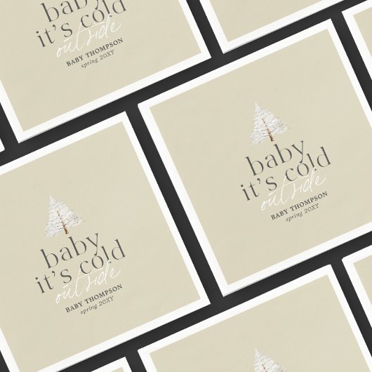 Baby Es ist kalt draußen neutrale grüne Babydusche Serviette