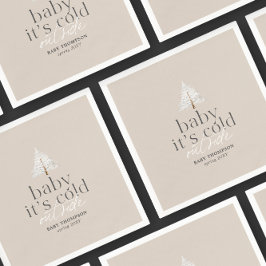 Baby Es ist kalt draußen neutrale Taupe Babydusche Serviette