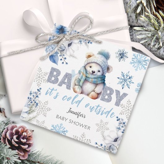 Baby es ist kalt draußen Niedliche Junge Winter Ba Geschenkanhänger