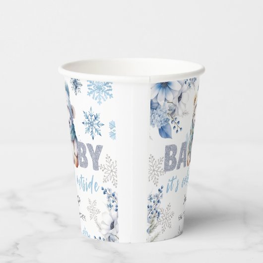 Baby es ist kalt draußen Niedliche Junge Winter Ba Pappbecher (Rechts)