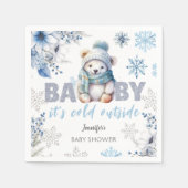 Baby es ist kalt draußen Niedliche Junge Winter Ba Serviette (Vorderseite)