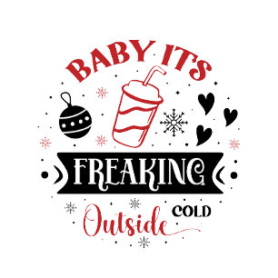 Baby es ist kalt draußen ornament karte