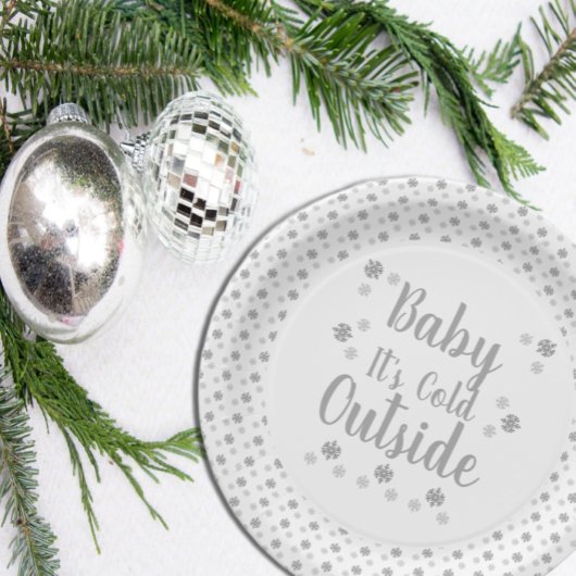 Baby Es ist kalt draußen Papierplatte Pappteller