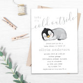 Baby Es ist kalt draußen Pinguin Babydusche Einladung