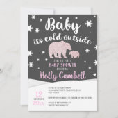 Baby Es ist kalt draußen Polar Bear Babydusche Einladung (Vorderseite)