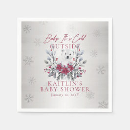 Baby Es ist kalt draußen Polar Bear Babydusche Serviette