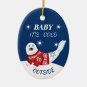 Baby Es ist kalt draußen Polar Tiere Keramik Ornament (Vorne)
