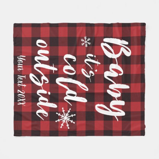 Baby Es ist kalt draußen Red Buffalo Kariert Fleecedecke (Vorderseite (Horizontal))