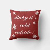 Baby es ist kalt draußen Red Cushion Kissen (Rückseite)