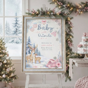 Baby, es ist kalt draußen Reh Wald Baby Shower Poster
