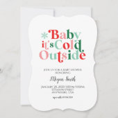 Baby Es ist kalt draußen Retro Babydusche Einladung (Vorderseite)