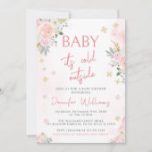 Baby es ist kalt draußen rosa Babydusche Einladung (Vorderseite)