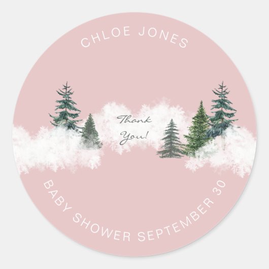 Baby es ist kalt draußen rosa Danke Runder Aufkleber (Vorderseite)