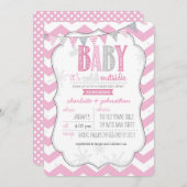 Baby Es ist kalt draußen rosa Paare Dusche einlade Einladung (Vorne/Hinten)