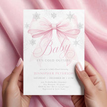 Baby, es ist kalt draußen Rosa Schleife Winter-Bab