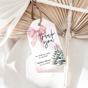 Baby, es ist kalt draußen Rosa Schleife Winter-Bab Geschenkanhänger