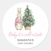 Baby es ist kalt draußen runder aufkleber (Vorderseite)