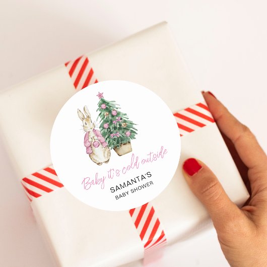 Baby es ist kalt draußen runder aufkleber