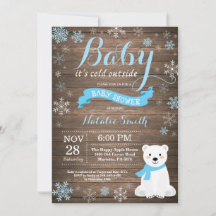 Baby, es ist kalt draußen Rustic Winter Baby Showe Einladung