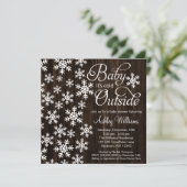 Baby Es ist kalt draußen Rustikal Wood Baby Dusche Einladung (Stehend Vorderseite)