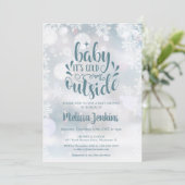 Baby Es ist kalt draußen Schnee Winter Baby Dusche Einladung (Stehend Vorderseite)