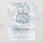 Baby Es ist kalt draußen Schnee Winter Baby Dusche Einladung (Vorne/Hinten)