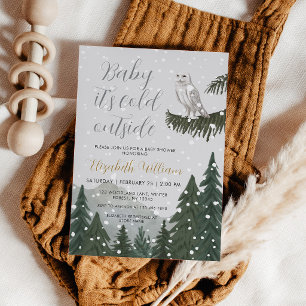 Baby, es ist kalt draußen Schneeeule Baby Shower Einladung