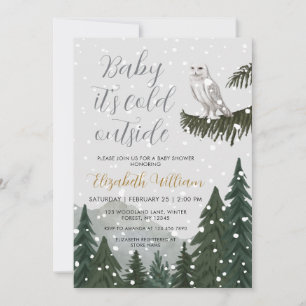 Baby, es ist kalt draußen Schneeeule Baby Shower Einladung