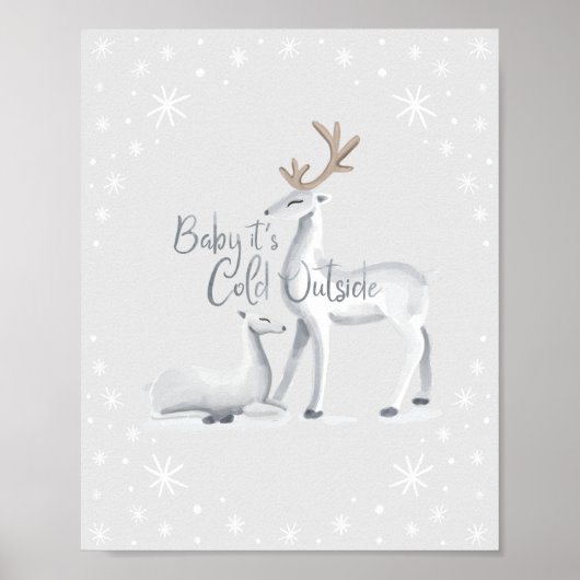 Baby Es ist kalt draußen Schneeweihnachtsfest Poster (Vorne)