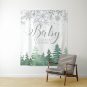 Baby Es ist kalt draußen Silberschneeflocken und B Wandteppich (Beispiel)