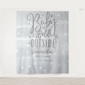 Baby Es ist kalt draußen Silver Baby Dusche Hinter Wandteppich (Vorderseite)