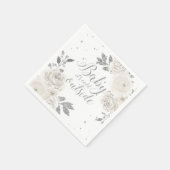 Baby es ist kalt draußen Silver Glitzer Floral Nap Serviette (Ecke)