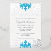 Baby Es ist kalt draußen Snowflake Babydusche Folieneinladung (Vorderseite)