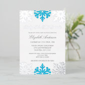 Baby Es ist kalt draußen Snowflake Babydusche Folieneinladung (Stehend vorne)