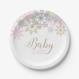 Baby Es ist kalt draußen Snowflake Babydusche Pappteller