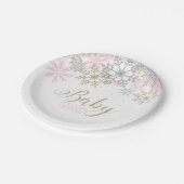 Baby Es ist kalt draußen Snowflake Babydusche Pappteller (Schrägansicht)