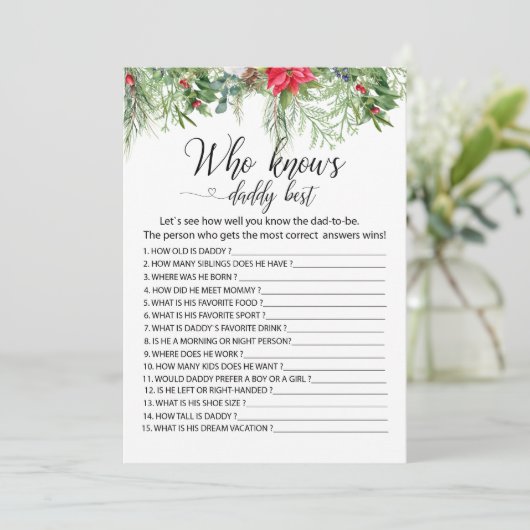 Baby es ist kalt draußen Spiele, die Dadbes kennen Einladung (Stehend Vorderseite)